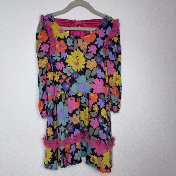 NEW Finding Foxtale Girls You're Invited Party Dress SZ 4 Pink Bow Artsy Floral - Picture 3 of 9